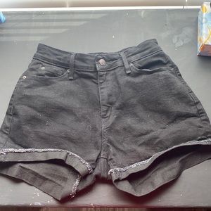 Black high rise shorts; by signature Levi Strauss